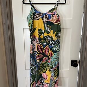 Cynthia Rowley Multicolor Leaf Print Midi Dress … bring me on vacation 💕